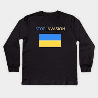 stop invasion Ukraine Kids Long Sleeve T-Shirt